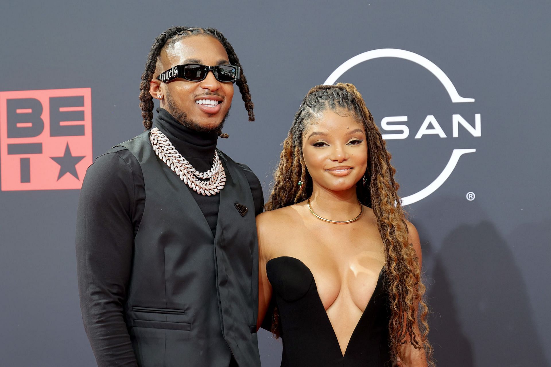 DDG and Halle Bailey at the 2022 BET Awards - Arrivals - Image via Getty